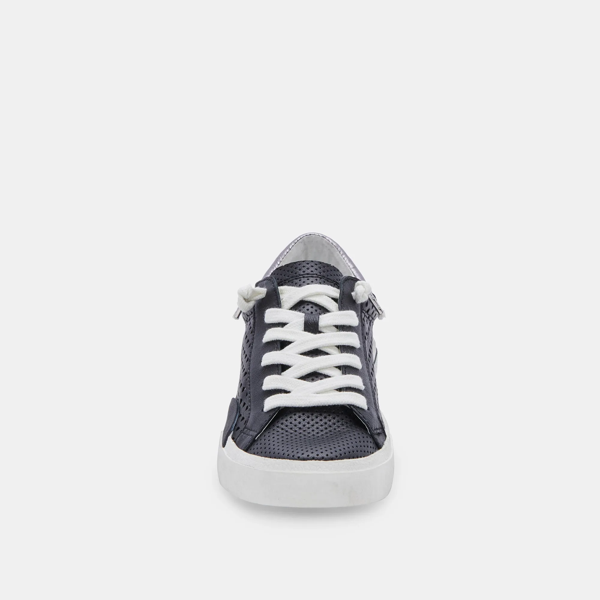 ZINA PERFORATED SNEAKERS BLACK PERFORATED LEATHER - re:vita